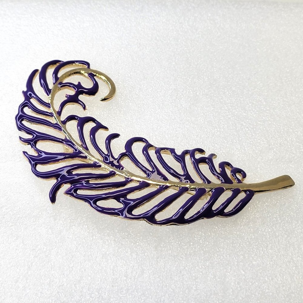 Large Purple Leaf  Brooch Pin